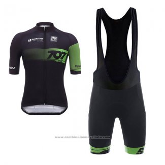 2017 Maillot Cyclisme Team 707 Noir Manches Courtes et Cuissard