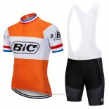 2018 Maillot Cyclisme Bic Champion Pays-Bas Orange Manches Courtes et Cuissard