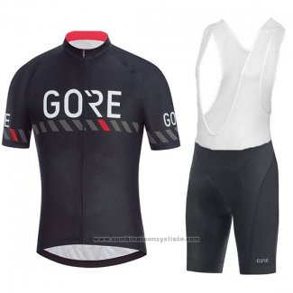 2018 Maillot Cyclisme Gore C3 Noir Manches Courtes et Cuissard