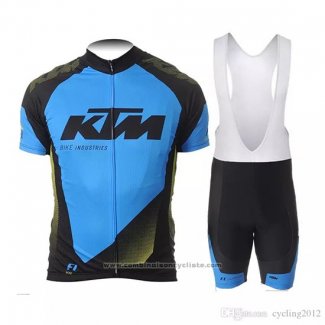 2018 Maillot Cyclisme Ktm Bleu Noir Manches Courtes et Cuissard