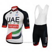 2018 Maillot Cyclisme UCI Monde Champion Leader Uae Blanc Manches Courtes et Cuissard