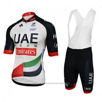 2018 Maillot Cyclisme UCI Monde Champion Leader Uae Blanc Manches Courtes et Cuissard