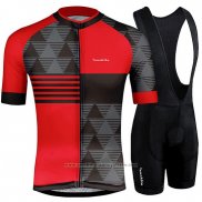 2019 Maillot Cyclisme Runchita Rouge Gris Manches Courtes et Cuissard