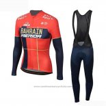 2019 Maillot Cyclisme Bahrain Merida Rouge Manches Longues et Cuissard(2)