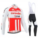 2019 Maillot Cyclisme Corendon Circus Blanc Rouge Manches Longues et Cuissard