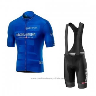 2019 Maillot Cyclisme Giro d'Italia Bleu Manches Courtes et Cuissard