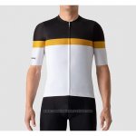 2019 Maillot Cyclisme La Passione Noir Jaune Blanc Manches Courtes et Cuissard