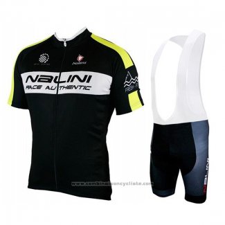 2019 Maillot Cyclisme Nalini Noir Jaune Manches Courtes et Cuissard