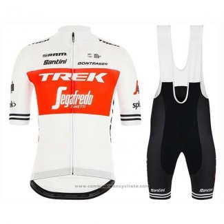 2019 Maillot Cyclisme Trek Segafredo Blanc Rouge Manches Courtes et Cuissard