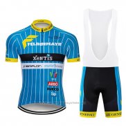 2019 Maillot Cyclisme XeNTiS Bleu Blanc Manches Courtes et Cuissard