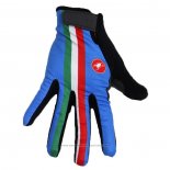 2020 Castelli Italie Gants Doigts Longs Cyclisme Bleu Noir