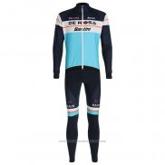 2020 Maillot Cyclisme De Rose Azur Manches Longues et Cuissard