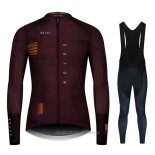 2020 Maillot Cyclisme NDLSS Marron Rouge Manches Longues et Cuissard