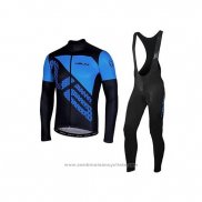 2020 Maillot Cyclisme Nalini Noir Bleu Manches Longues et Cuissard