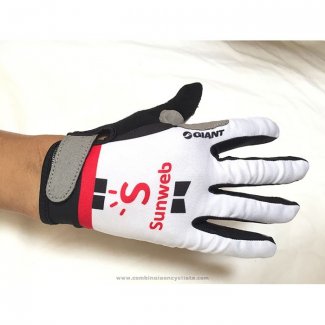 2020 Sunweb Gants Doigts Longs Cyclisme Blanc