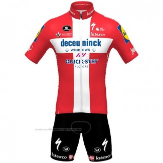 2021 Maillot Cyclisme Deceuninck Quick Step Champion Danemark Manches Courtes et Cuissard