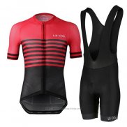 2021 Maillot Cyclisme Le Col Noir Rouge Manches Courtes et Cuissard