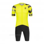 2022 Maillot Cyclisme Scott Jaune Manches Courtes et Cuissard(1)