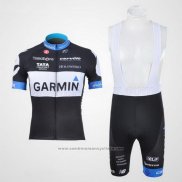 2011 Maillot Cyclisme Garmin Cervelo Blanc et Noir Manches Courtes et Cuissard