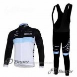 2012 Maillot Cyclisme Leopard Trek Noir et Blanc Manches Courtes et Cuissard