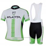 2013 Maillot Cyclisme Kuota Blanc et Vert Manches Courtes et Cuissard