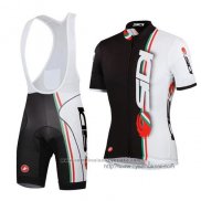 2014 Maillot Cyclisme Castelli SIDI Blanc et Noir Manches Courtes et Cuissard