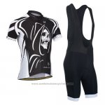 2014 Maillot Cyclisme Monton Blanc et Noir Manches Courtes et Cuissard