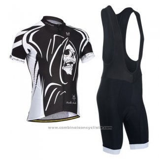 2014 Maillot Cyclisme Monton Blanc et Noir Manches Courtes et Cuissard