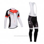 2014 Maillot Cyclisme Nalini Noir et Blanc Manches Longues et Cuissard