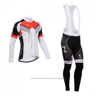 2014 Maillot Cyclisme Nalini Noir et Blanc Manches Longues et Cuissard