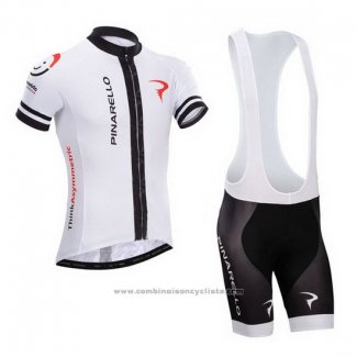 2014 Maillot Cyclisme Pinarello Blanc Manches Courtes et Cuissard