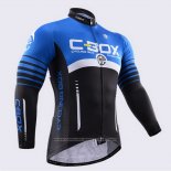 2015 Maillot Cyclisme Fox Cyclingbox Noir et Bleu Manches Longues et Cuissard