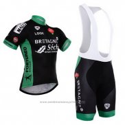 2015 Maillot Cyclisme Seche Noir et Vert Manches Courtes et Cuissard