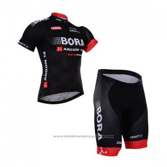 2016 Maillot Cyclisme Bora Noir Manches Courtes et Cuissard