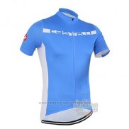 2016 Maillot Cyclisme Castelli Bleu et Blanc Manches Courtes et Cuissard