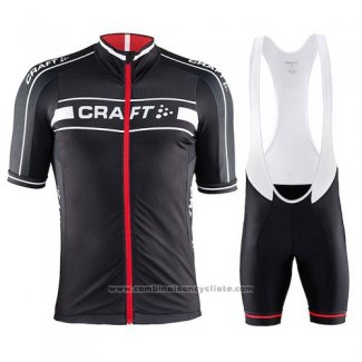 2016 Maillot Cyclisme Craft Rouge et Noir Manches Courtes et Cuissard