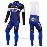 2016 Maillot Cyclisme Etixx Quick Step Bleu et Noir Manches Longues et Cuissard