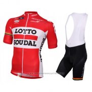 2016 Maillot Cyclisme Lotto Soudal Blanc et Rouge Manches Courtes et Cuissard