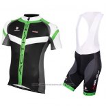 2016 Maillot Cyclisme Nalini Vert Noir Manches Courtes et Cuissard