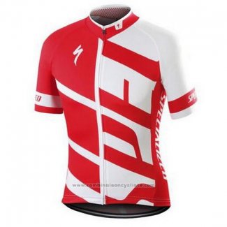 2016 Maillot Cyclisme Specialized Blanc et Rouge Manches Courtes et Cuissard