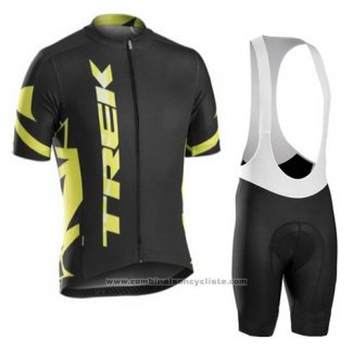 2016 Maillot Cyclisme Trek Bontrager Jaune et Noir Manches Courtes et Cuissard