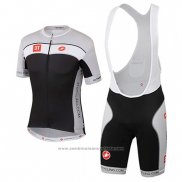 2017 Maillot Cyclisme Castelli 3t Gris et Noir Manches Courtes et Cuissard