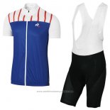 2017 Maillot Cyclisme Coq Sportif Tour de France Bleu et Blanc Manches Courtes et Cuissard