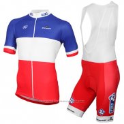 2017 Maillot Cyclisme FDJ Bleu Champion France Manches Courtes et Cuissard