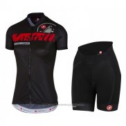 2017 Maillot Cyclisme Femme Castelli Noir Manches Courtes et Cuissard