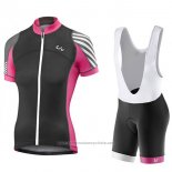 2017 Maillot Cyclisme Femme Liv Pro Noir et Rouge Manches Courtes et Cuissard