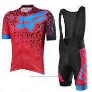 2017 Maillot Cyclisme Fox Ascent Comp Rouge Manches Courtes et Cuissard