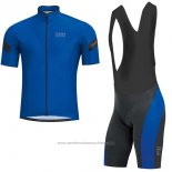 2017 Maillot Cyclisme Gore Bike Wear Power Bleu Manches Courtes et Cuissard