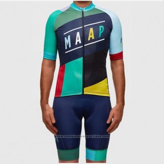 2017 Maillot Cyclisme Maap Bleu et Azur Manches Courtes et Cuissard