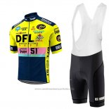 2017 Maillot Cyclisme Morvelo DFL Jaune Manches Courtes et Cuissard